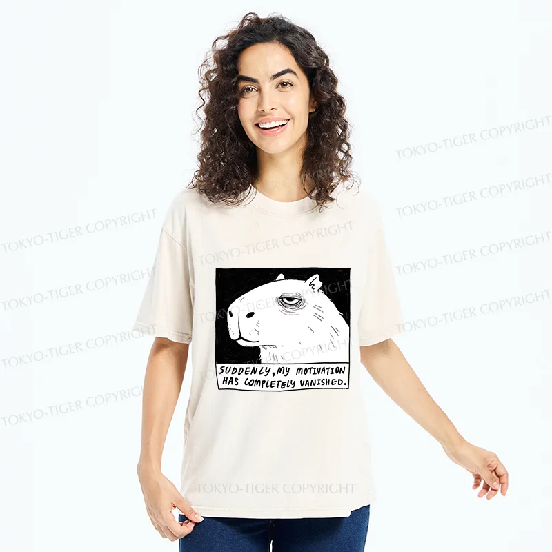 Tokyo-Tiger Power Has Completely Disappeared Washed T-Shirt