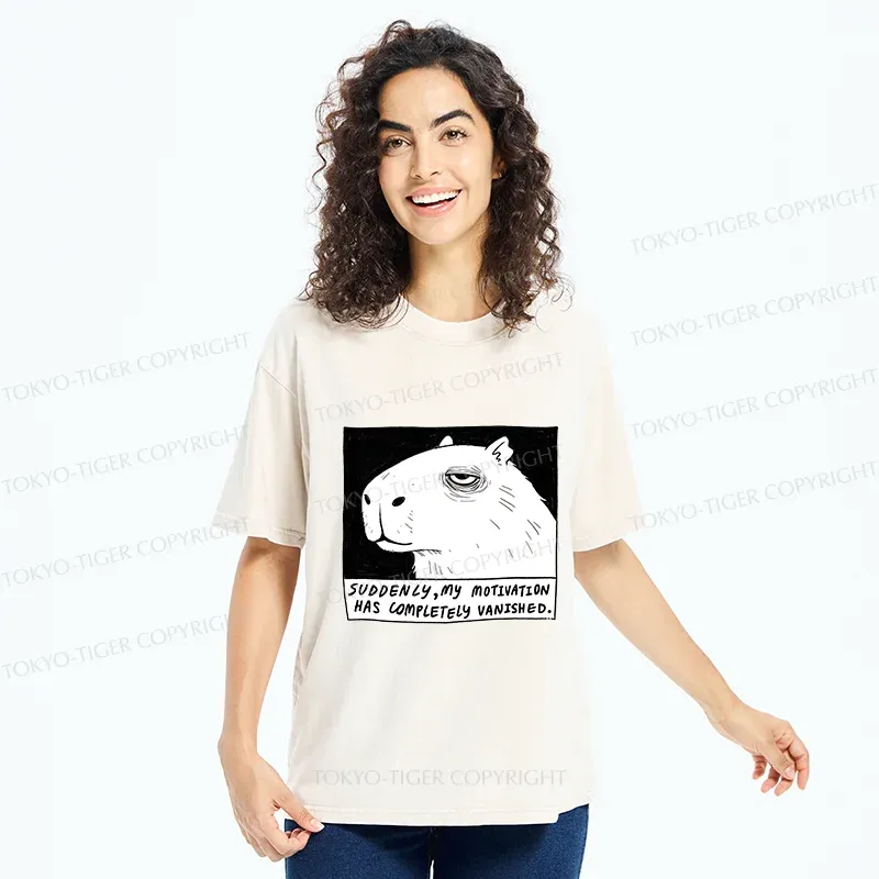 Tokyo-Tiger Power Has Completely Disappeared Washed T-Shirt