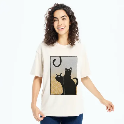 Tokyo-Tiger Three Black Cats Washed T-Shirt