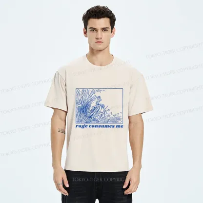 Tokyo-Tiger Rage Consumes Frog Washed T-Shirt