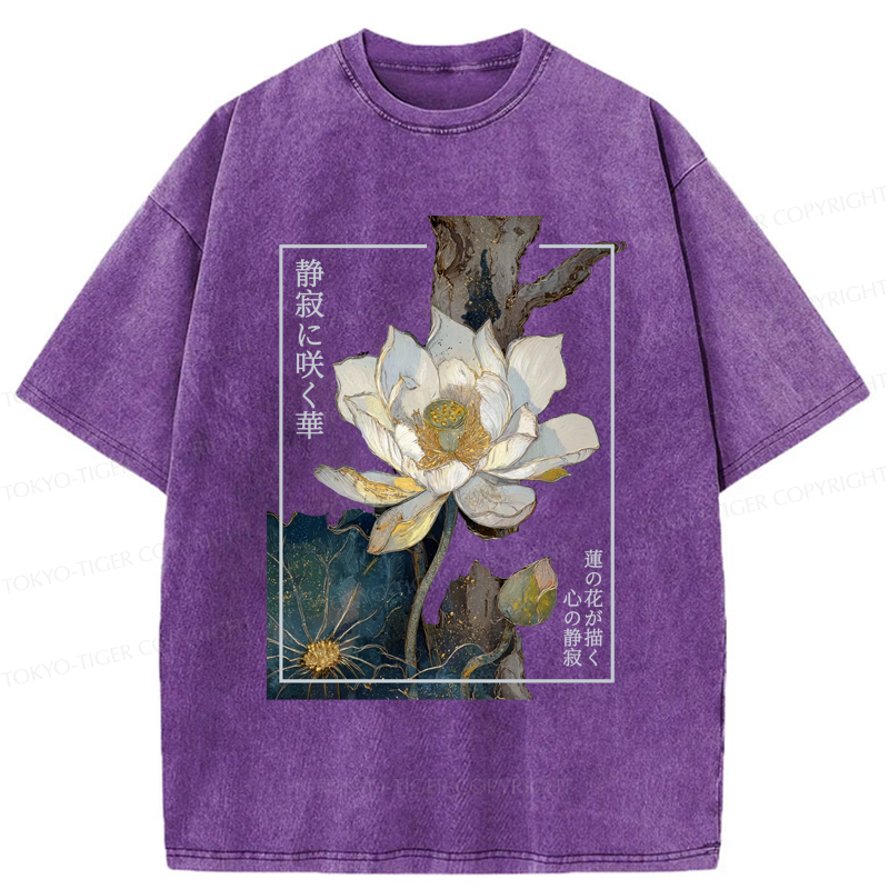 Tokyo-Tiger Blooming Lotus Japan Washed T-Shirt