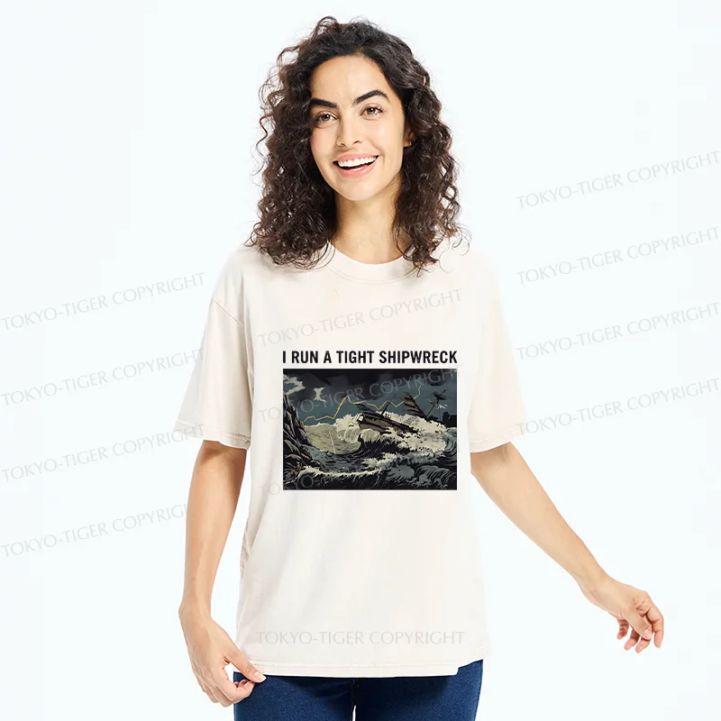 Tokyo-Tiger Shipwreck Meme Washed T-Shirt