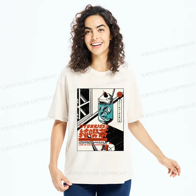 Tokyo-Tiger Jun Kissa—Pure Coffee Shop Washed T-Shirt