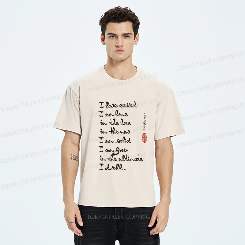 Tokyo-Tiger Zen Sayings Washed T-Shirt