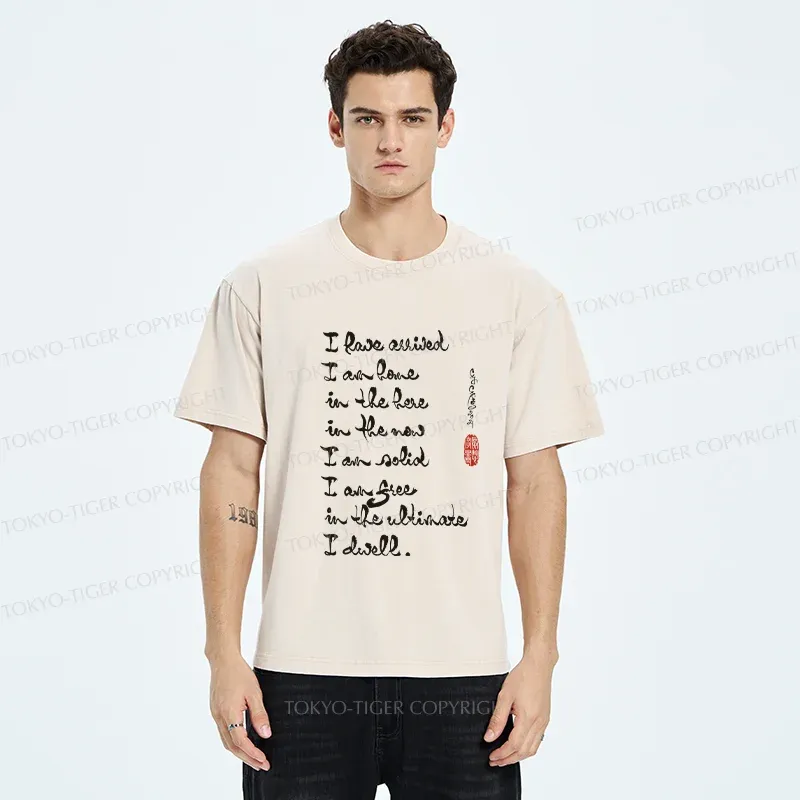 Tokyo-Tiger Zen Sayings Washed T-Shirt