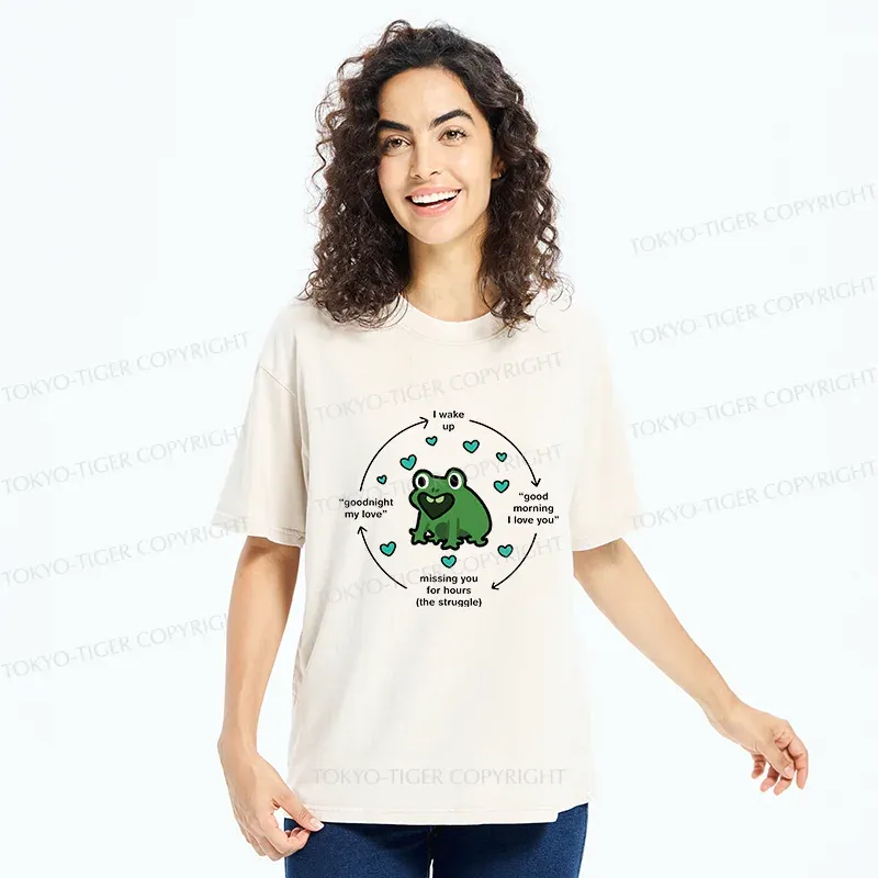 Tokyo-Tiger A Frog Deeply In Love Washed T-Shirt