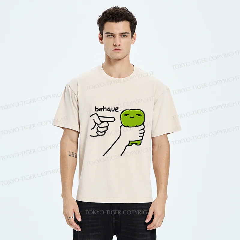 Tokyo-Tiger Squeezing Frog Washed T-Shirt