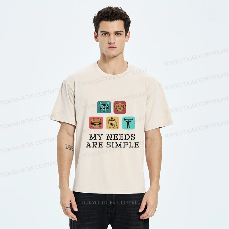 Tokyo-Tiger My Needs Are Simple Washed T-Shirt