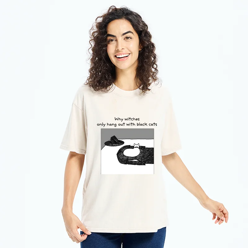 Tokyo-Tiger Terrifying White Cat Fur Funny Washed T-Shirt