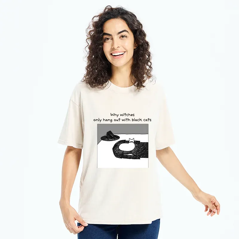 Tokyo-Tiger Terrifying White Cat Fur Funny Washed T-Shirt