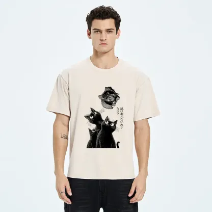 Tokyo-Tiger Cats And The Curious Mouse Washed T-Shirt