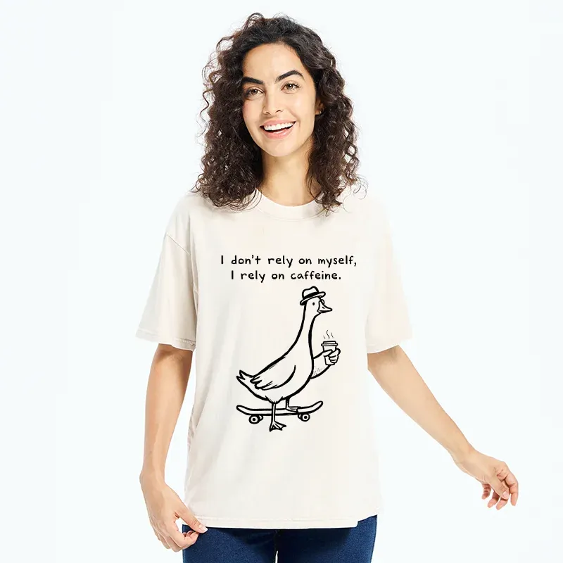 Tokyo-Tiger Goose Depends On Coffee Washed T-Shirt