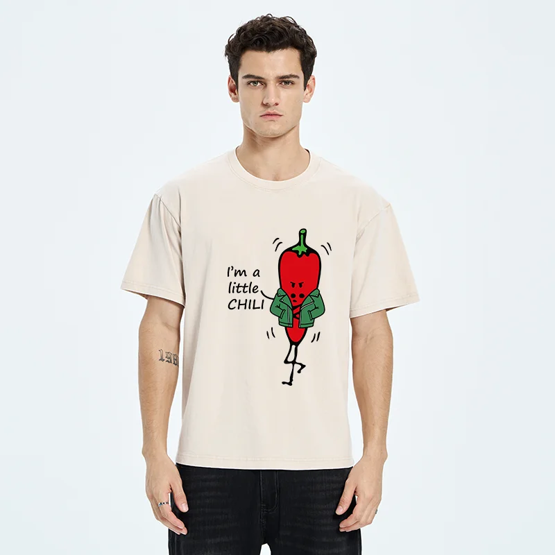 Tokyo-Tiger Little Chili Funny Washed T-Shirt