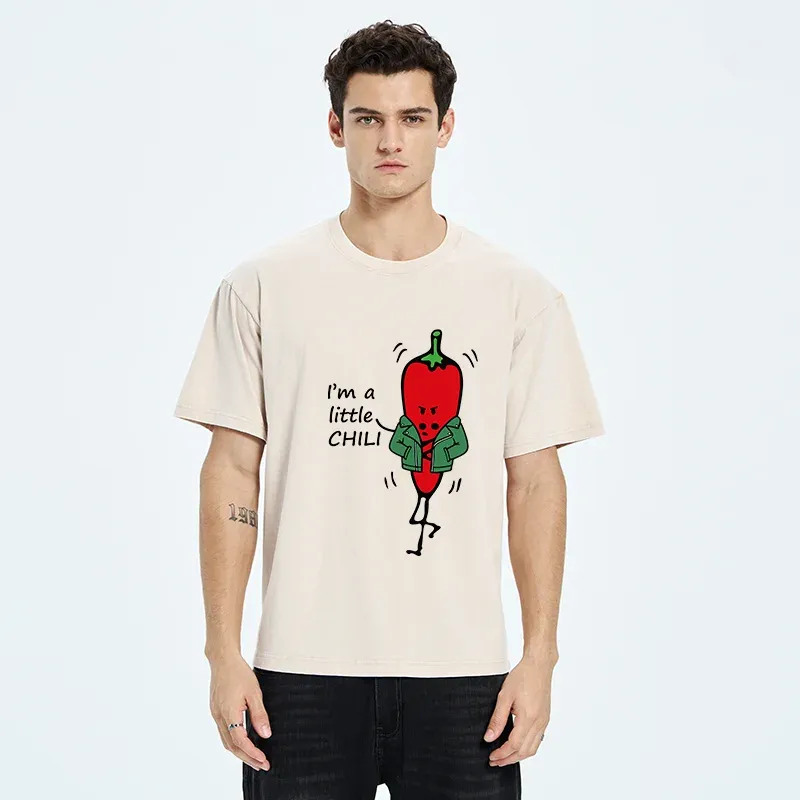 Tokyo-Tiger Little Chili Funny Washed T-Shirt