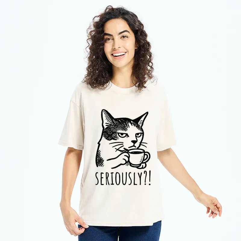 Tokyo-Tiger Cat's Suspicion Washed T-Shirt