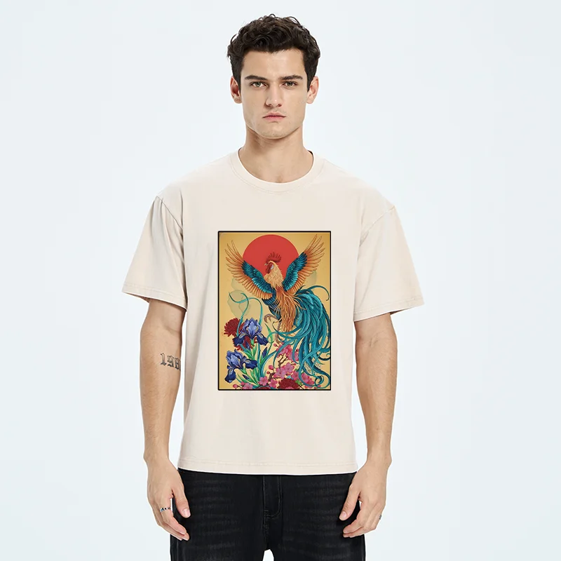 Tokyo-Tiger Phoenix Chicken Washed T-Shirt