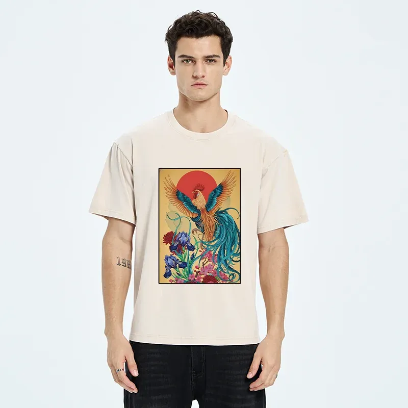 Tokyo-Tiger Phoenix Chicken Washed T-Shirt