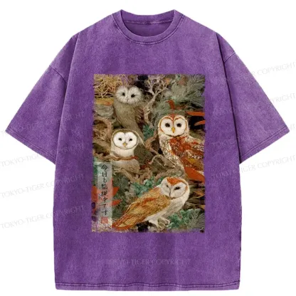 Tokyo-Tiger The Owl Is Watching You Again Today Washed T-Shirt