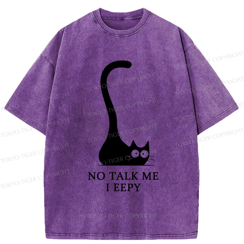 Tokyo-Tiger Cat Who Doesn't Want To Talk Washed T-Shirt