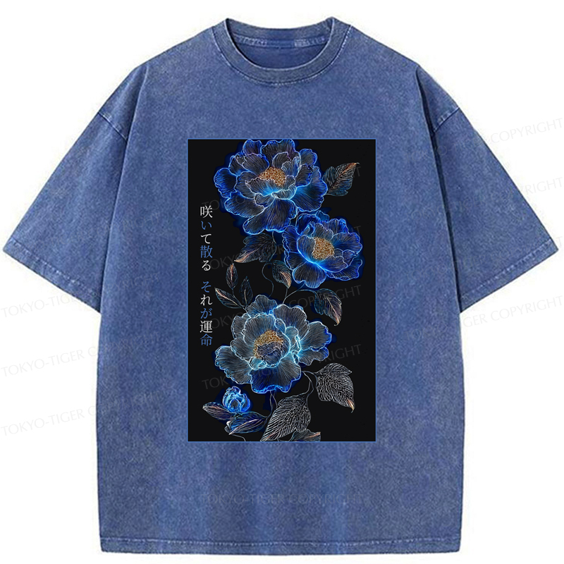 Tokyo-Tiger The Sea Of Flowers In The Darkness Washed T-Shirt