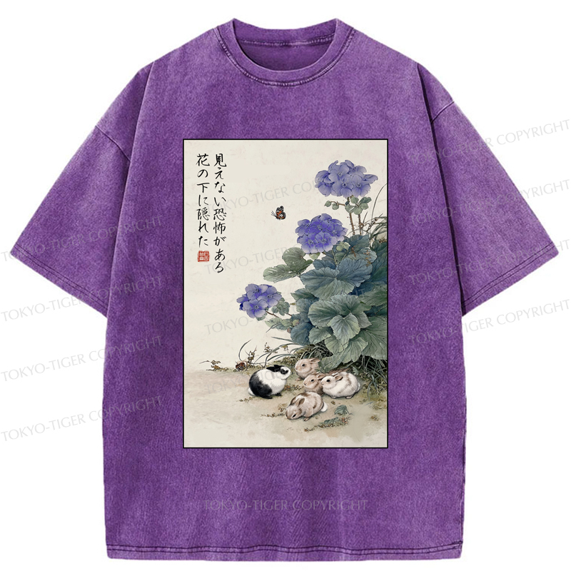 Tokyo-Tiger The Sea Of Flowers In The Darkness Washed T-Shirt Sale