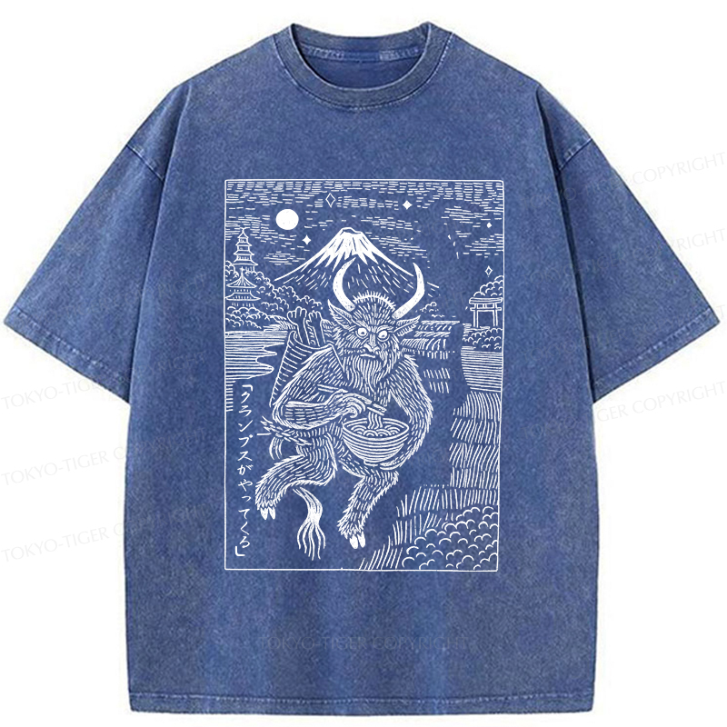 Tokyo-Tiger Krampus Is Coming Washed T-Shirt