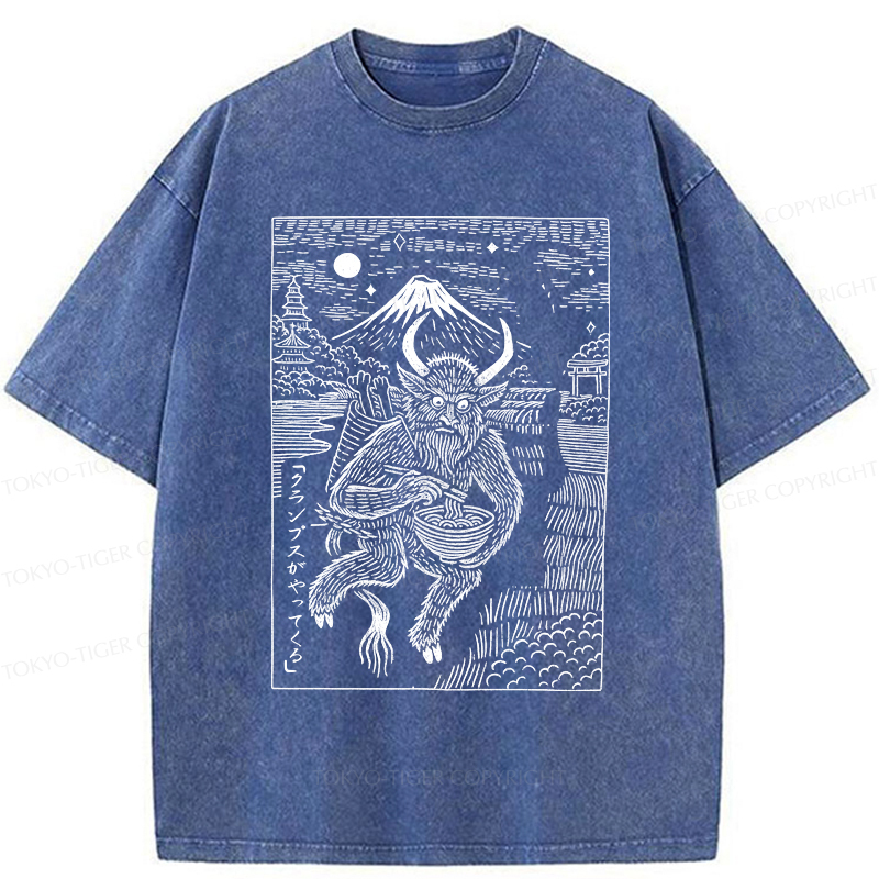 Tokyo-Tiger Krampus Is Coming Washed T-Shirt
