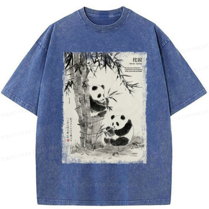 Tokyo-Tiger A Panda’s Zen: Life In Black And White Washed T-Shirt