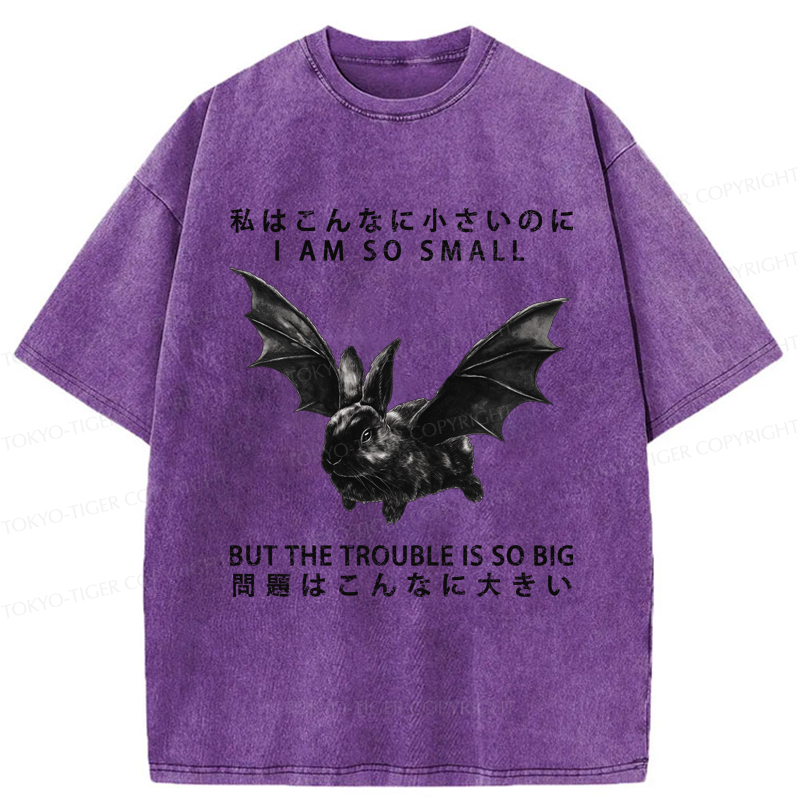 Tokyo-Tiger Funny Rabbit：I Am So Small But The Trouble Is So Big Washed T-Shirt