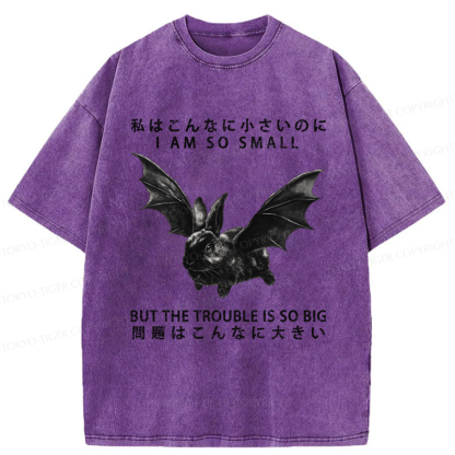 Tokyo-Tiger Funny Rabbit：I Am So Small But The Trouble Is So Big Washed T-Shirt