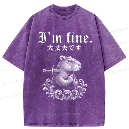 Tokyo-Tiger Capybara Is Fine Washed T-Shirt