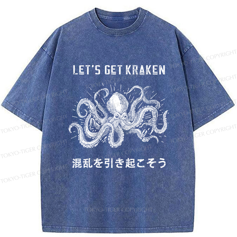 Tokyo-Tiger Funny Octopus：Let’s Get Kraken Washed T-Shirt