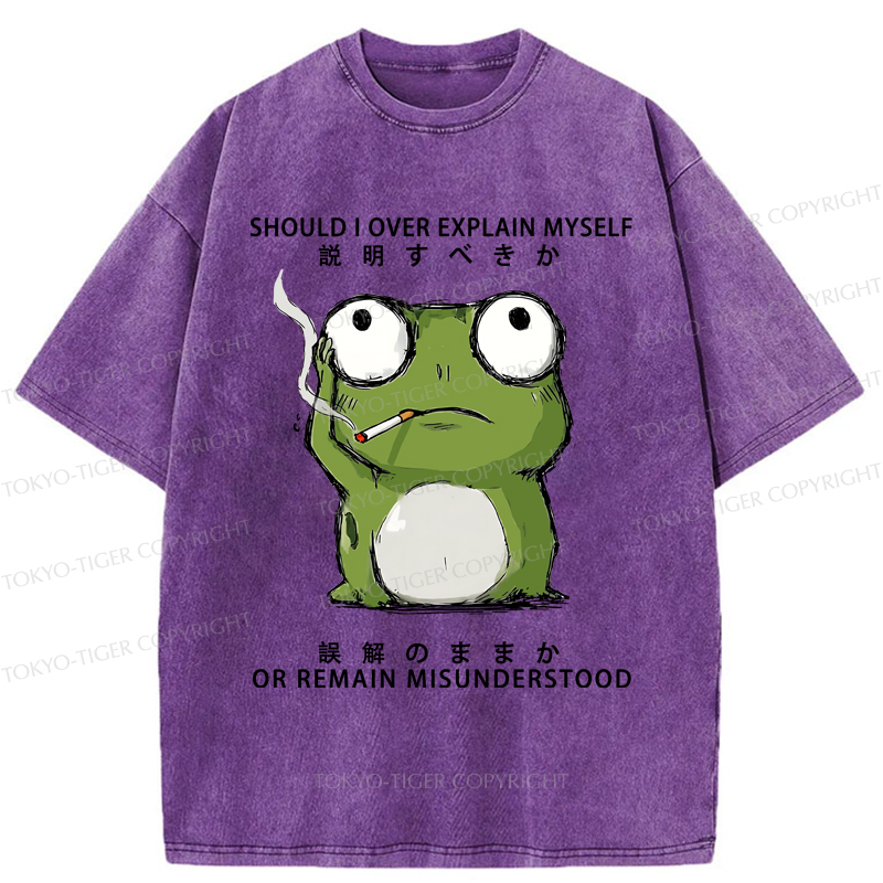 Tokyo-Tiger The Smoking Frog Of Philosophy Washed T-Shirt