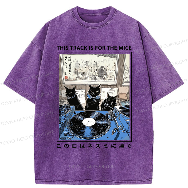 Tokyo-Tiger Three Cats Perform A Song For The Mice Washed T-Shirt