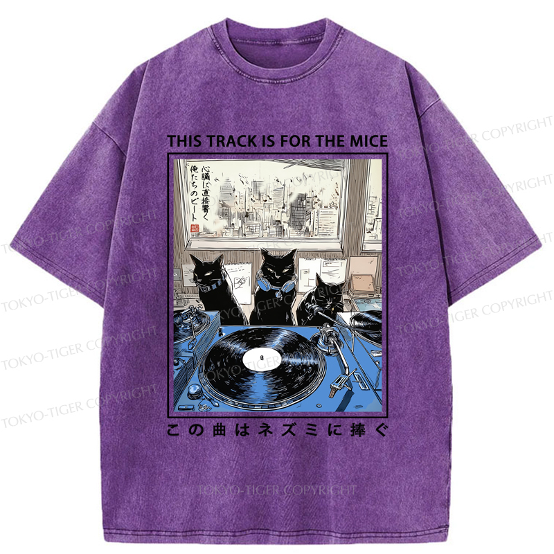 Tokyo-Tiger Three Cats Perform A Song For The Mice Washed T-Shirt