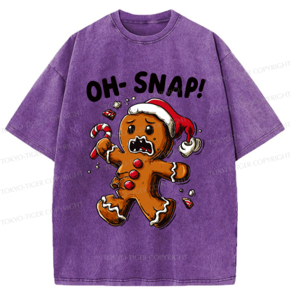 Tokyo-Tiger Oh Snap The Gingerbread Man's Christmas Chaos Washed T-Shirt