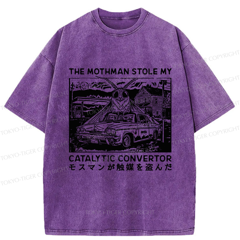 Tokyo-Tiger The Night Mothman Stole My Converter Washed T-Shirt