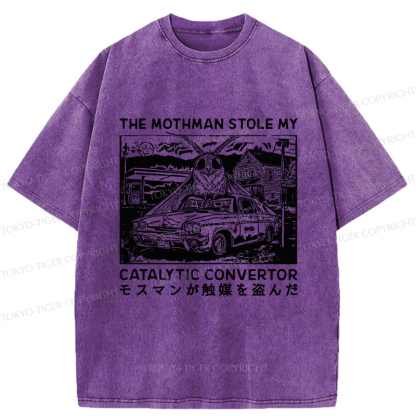 Tokyo-Tiger The Night Mothman Stole My Converter Washed T-Shirt