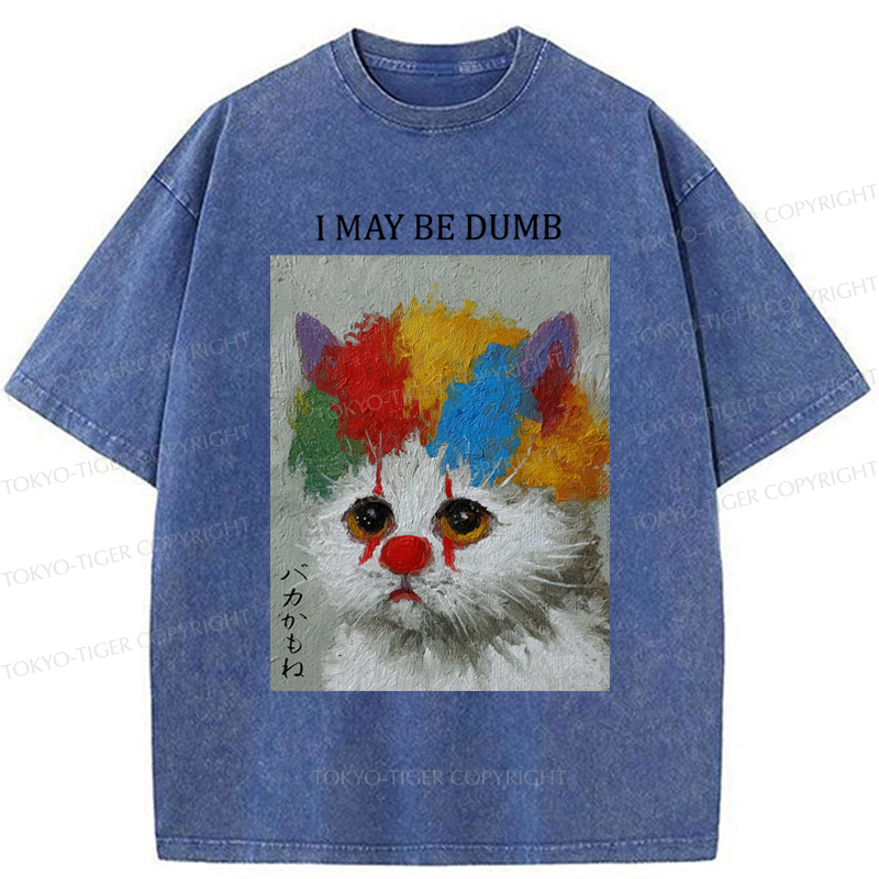 Tokyo-Tiger Funny Clown Cat：I May Be Dumb Washed T-Shirt