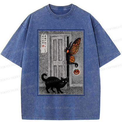 Tokyo-Tiger Halloween Mothman Visits Washed T-Shirt