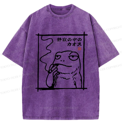 Tokyo-Tiger Chaos in the Silence of the Frog Washed T-Shirt