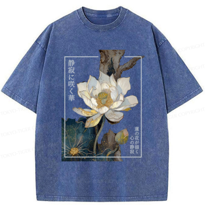 Tokyo-Tiger Blooming Lotus Japan Washed T-Shirt