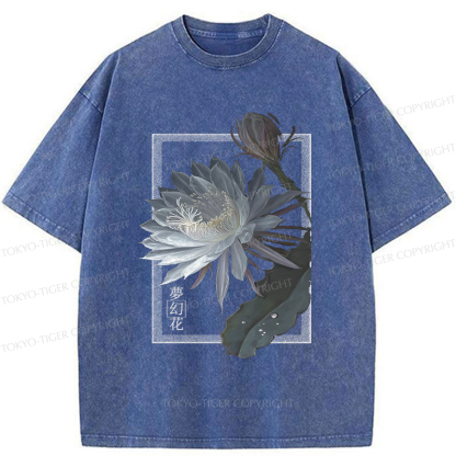 Tokyo-Tiger Japanese Hallucinogenic Epiphyllum Washed T-Shirt