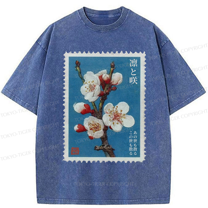 Tokyo-Tiger The Blooming and Withering of Plum Blossoms Washed T-Shirt