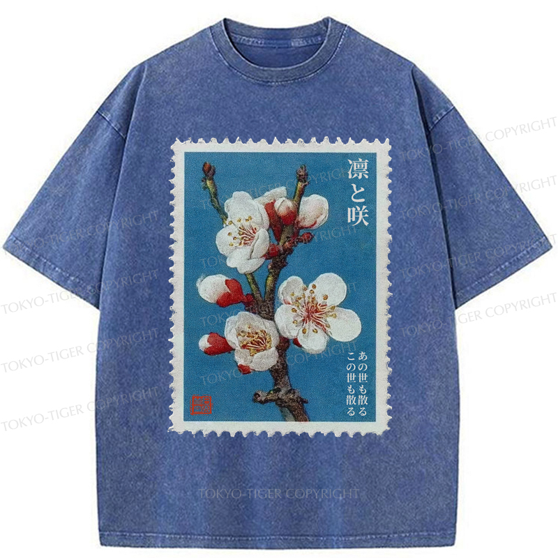 Tokyo-Tiger The Blooming and Withering of Plum Blossoms Washed T-Shirt