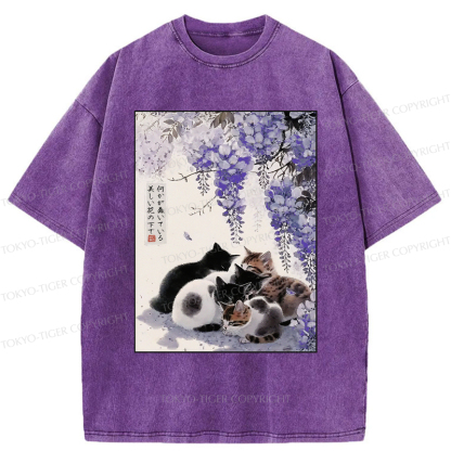 Tokyo-Tiger Cats plotting under the wisteria T-Shirt