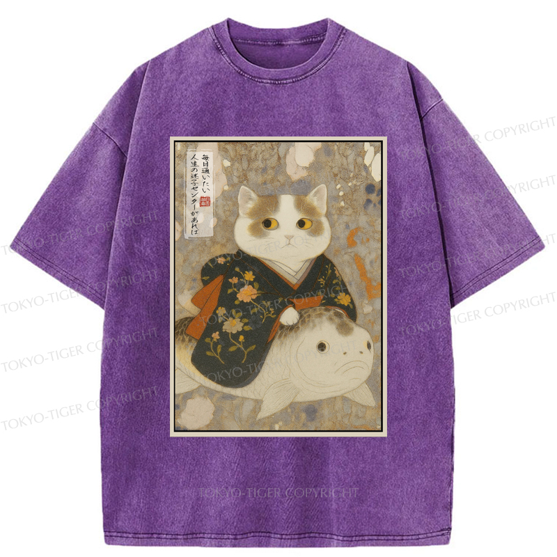 Tokyo-Tiger The Cat and the Art of Getting Lost Washed T-Shirt