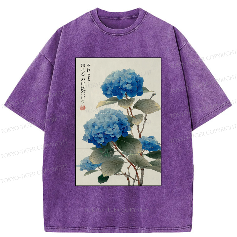 Tokyo-Tiger Hydrangeas: A Reflection of the Soul Washed T-Shirt