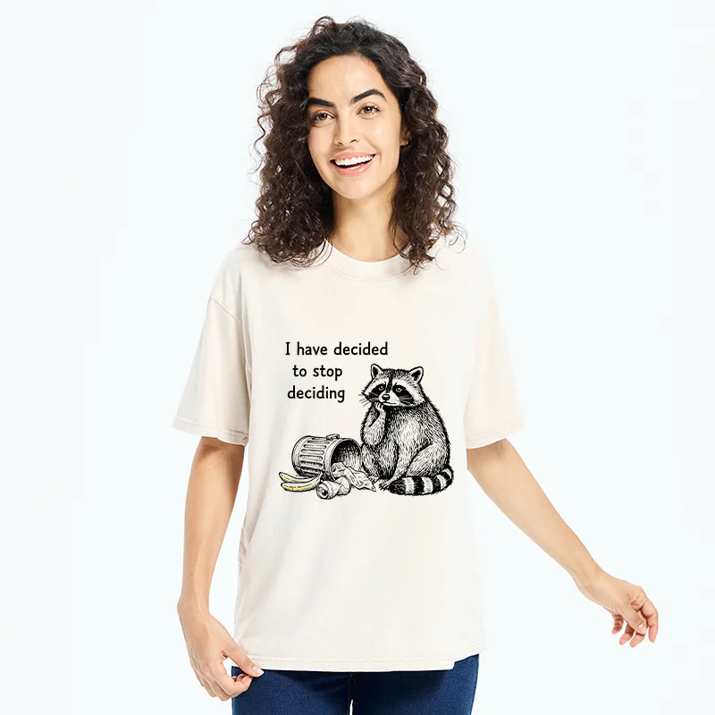 Tokyo-Tiger Raccoon Stops Making Choices Washed T-Shirt