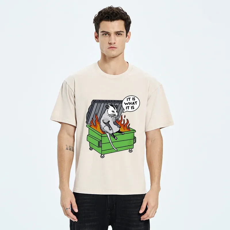Tokyo-Tiger Possum Thinking On The Edge Of Danger Washed T-Shirt